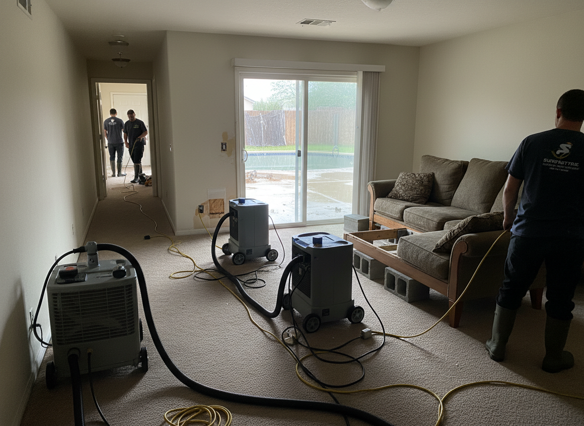 Drying Out Homes After Pool Overflow During Monsoon Season