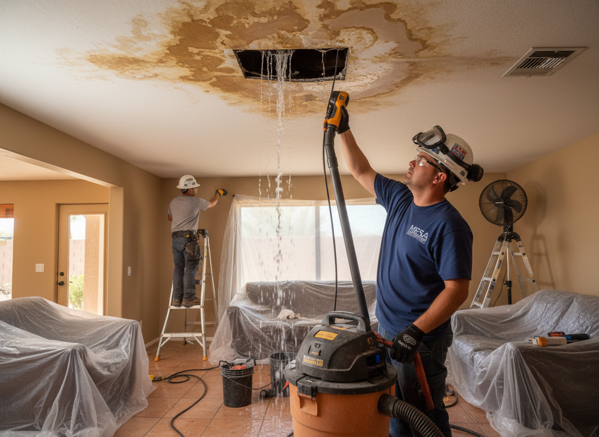 Roof Leak Water Damage Restoration in Mesa, AZ